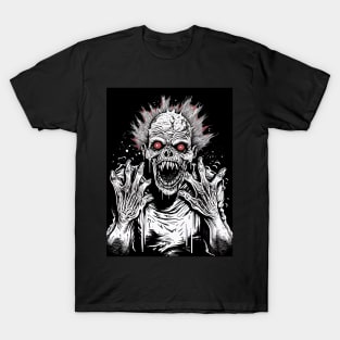 scary monstrum with red eyes, halloween design T-Shirt